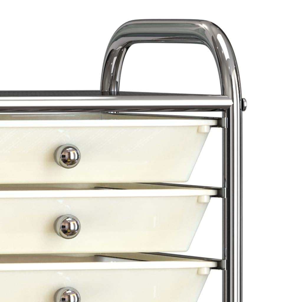Carrito de almacenaje portátil 10 cajones plástico Blanco, Carrito Auxiliar con Ruedas, Carro Almacenaje, Carrito Peluqueria, Carro Cocina, Carro Organizador