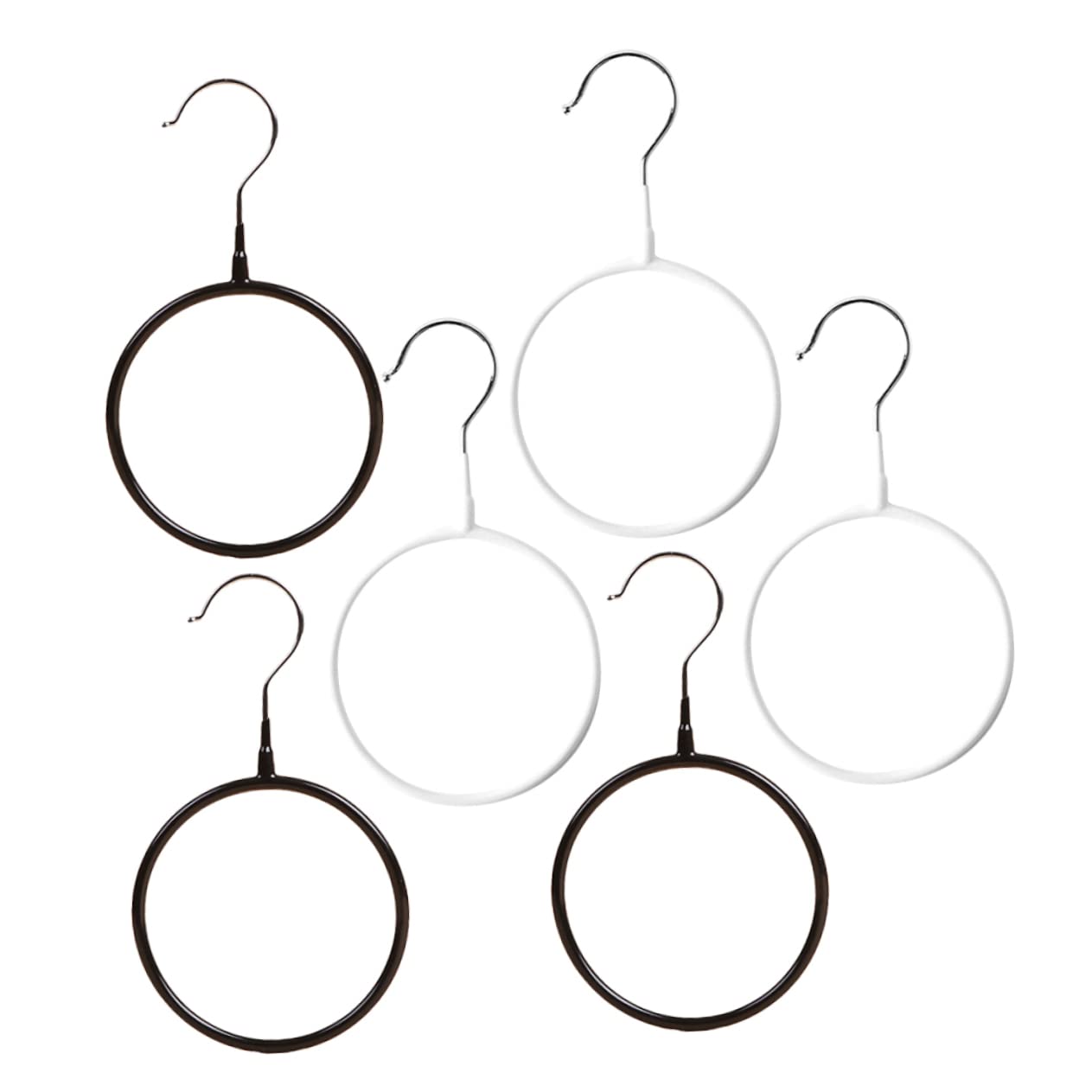 WHAMVOX Metal Ring Scarf Hangers 6pcs Set Storage Rack Scarf Storage Ring Hanger Necktie Holding