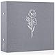 Lanpn Fotoalbum 30x30 cm, Leinen Fotobuch 3 Ringbuch Foto Album zum Selbstgestalten 30 x 30 cm mit 30 Plastikhüllen 60 Seiten (Grau)