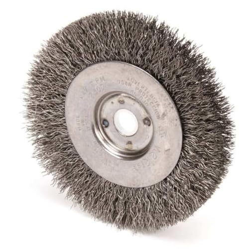 Image of Weiler 00134 4 inch Narrow Face Crimped Wire Wheel, .0118 inch Steel Fill, 1 /2 inch-3 /8 inch Arbor Hole, Made in the USA