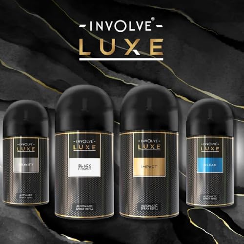 Image of Involve Luxe - Black Frost Automatic Room Fresheners Refill Pack | 2200 Sprays Guaranteed | Lasts up to 60 days (225ml) | Automatic Home Fresheners | Long Lasting Fragrance