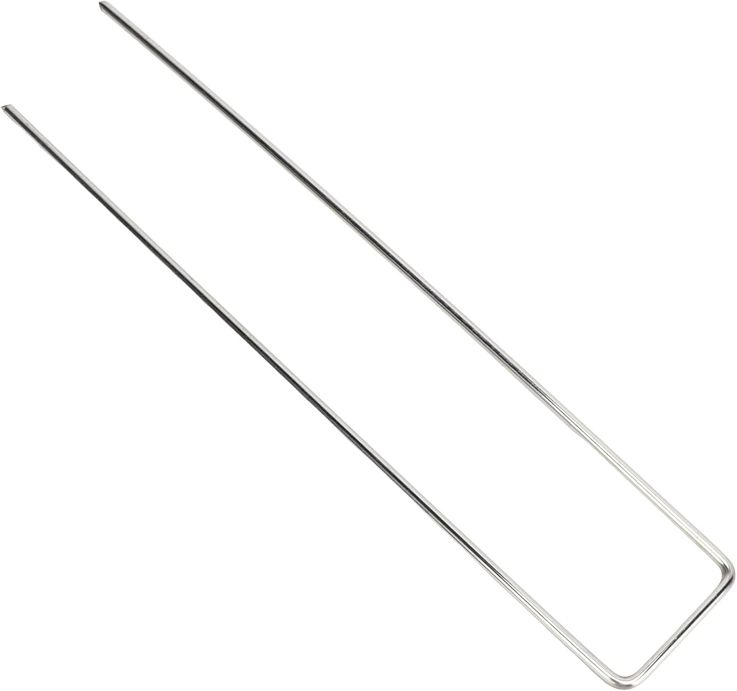 U Shaped Garden Stakes 100Pcs Galvanized Steel Landscape Pins for Barrier Sod Fabric Fences Hoses Outdoor Projects Duty Rustproof Ground Pegs