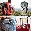 VOSO Multifunctional Luminous Clip On Carabiner Watch - Mini Quartz Watch Compass for Outdoor Activities (Silver with Black Frame) #3