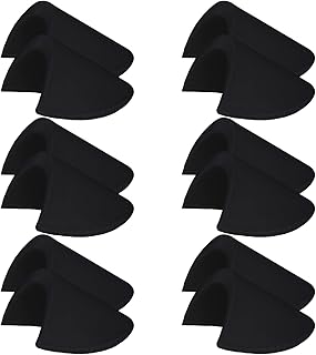 6 Pairs Shoulder Pads Sewing Set-in Shoulder Pads Foam Pads for Blazer T-Shirt Clothes 1/2' Black