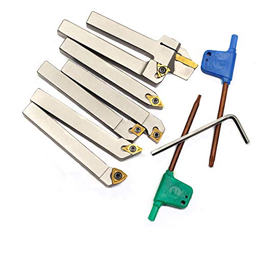 Oscarbide 3/8TURNINGTOOL-7 3/8"Shank Heavy-Duty Indexable Lathe Turning Tool Holder 7 Pcs/Set,10Mm Cnc Nickel Plated Metal Lathe Cutting Tools thumb #4