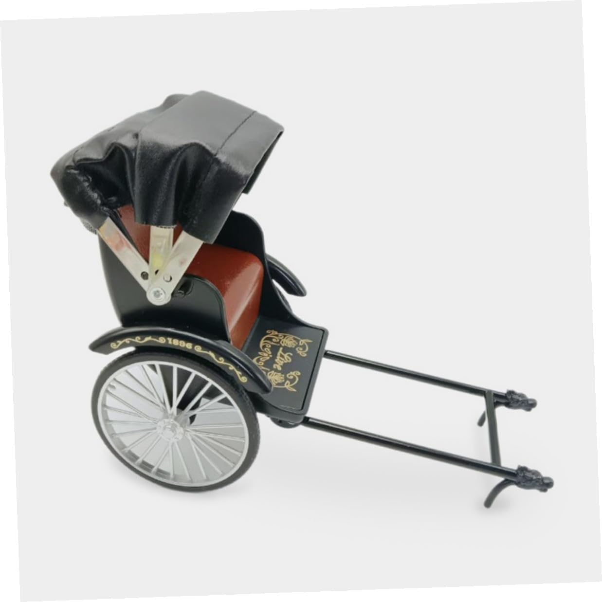 PRETYZOOM Vintage Hand-Pulled Cart Figurine Handmade Miniature Model Alloy Sculpture Retro Home Decor Accent Collectible Vehicle for Desk and Photo Props
