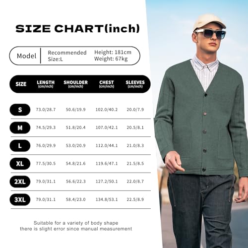 Image of Men's Cardigan Sweater Button Front V-Neck Long Sleeve Knit Sweaters