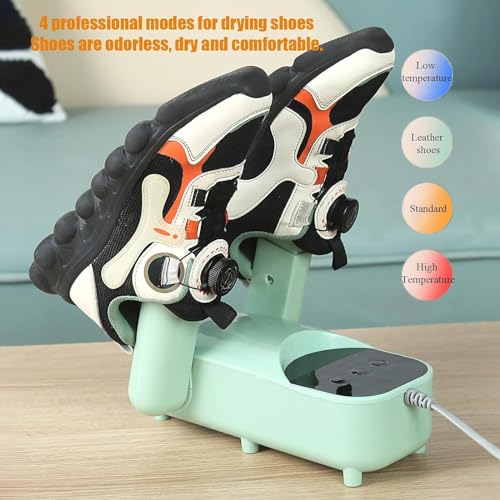 Laarzendroger voor werklaarzen, laarzendroger, handschoendroger, laarzenwarmers/droger, multifunctionele opvouwbare timerdroger, intrekbare luchtuitlaat, slim paneel - voor werklaarzen, green - Image 4