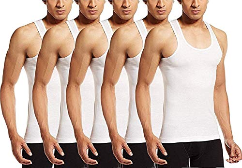 Image of VIP Supreme White Mens 100% Cotton Sleeveless White Regular Fit Vest | Inner Vest Combo for Men