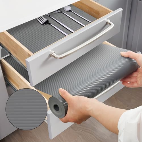 50% Off Non-Slip, Washable Kitchen Cabinet & Drawer Liner (Grey)
