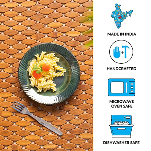 Image of ExclusiveLane Ceramic Quarter Plates Side Plates for Snacks Serving | 'Coral Reef' Hand Glazed Studio Pottery Ceramic Plates Pasta Plates Serving Plates (Set of 1, Dishwasher & Microwave Safe)
