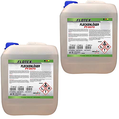 Preisvergleich Produktbild Flotex Fleckenlöser, 2 x 10L Fleckentferner Fleckenwasser Fleckenentferner Textilreiniger