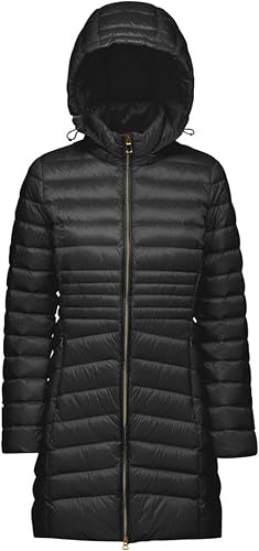 Geox W Jaysen Long Jkt 1 Chaqueta, Negro, 48 Mujeres