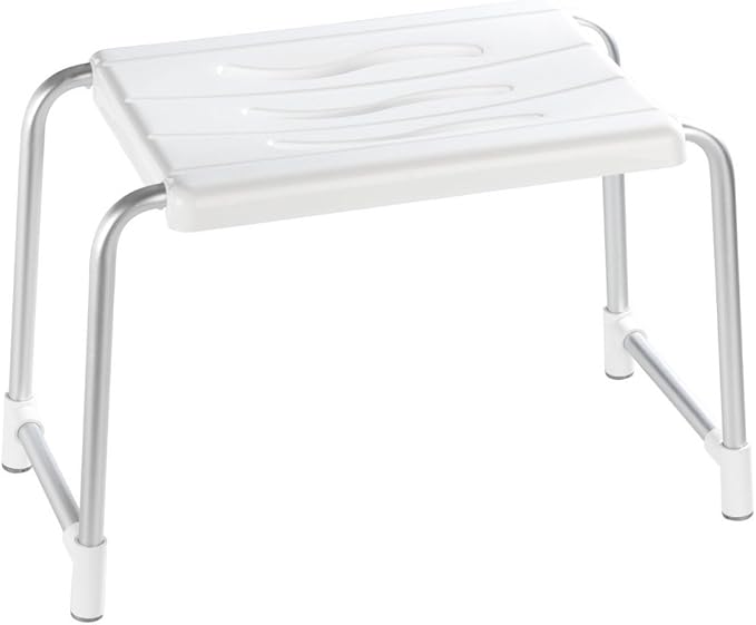 WENKO Secura Shower Stool White Bath Stool 120 kg Load Capacity