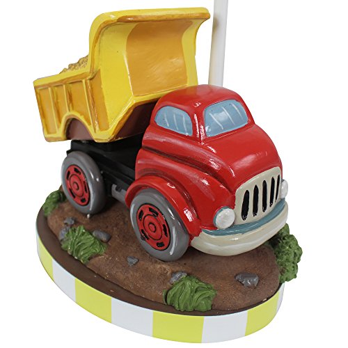 Fantasy Fields - Transportation Thematic Kids Table Lamp - Imagination Inspiring Hand Painted Details & Lead-Free Water-Based Paint for Kid's Bedroom - Red Truck,Multicolor - Thumbnail 2