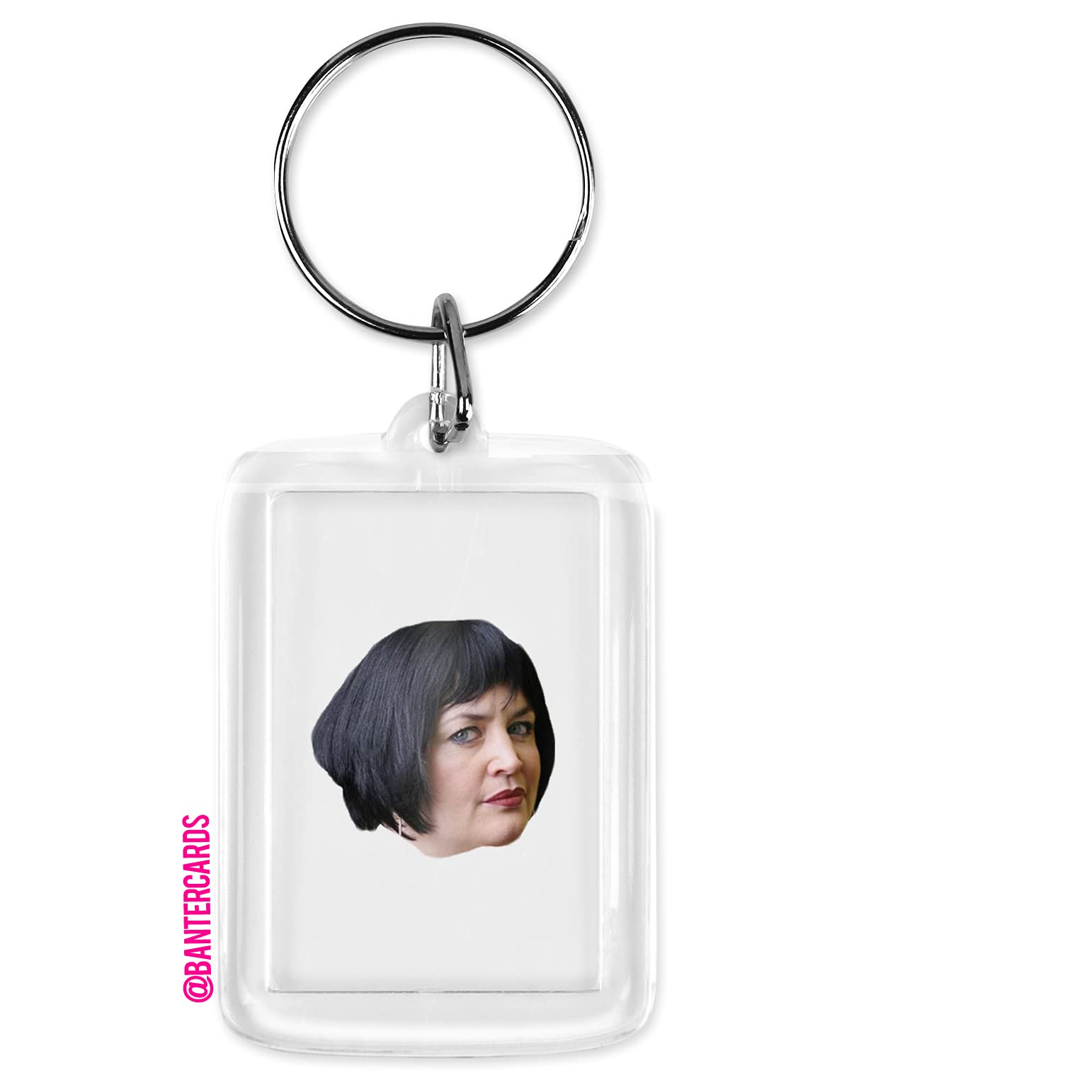Banter Cards Unisex White Nessa Face Keyring - Gavin And Stacey - Gavin And Stacey - Gavin And Stacey Keyring - Gavin And Stacey Gifts - Funny Gavin And Stacey Gifts - Nessa Gavin And Stacey