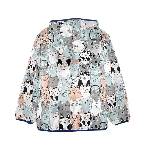 Cute Cartoon Cats Boys Fleece Hoody Jacket Zip Up Coat Warm Fall Winter Plush Jacket Long Sleeve Outerwear2