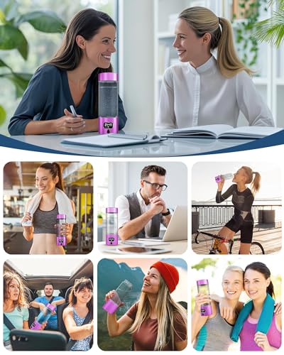 Image of Hydrogen Water Bottle - Portable, Rechargeable, LED Timer, Aluminum and Glass, 5000 PPB Hydrogen in 10 Minutes, for Husband, Father, Friend & Family, for Sports, Home, Office (Purple, 340ml)