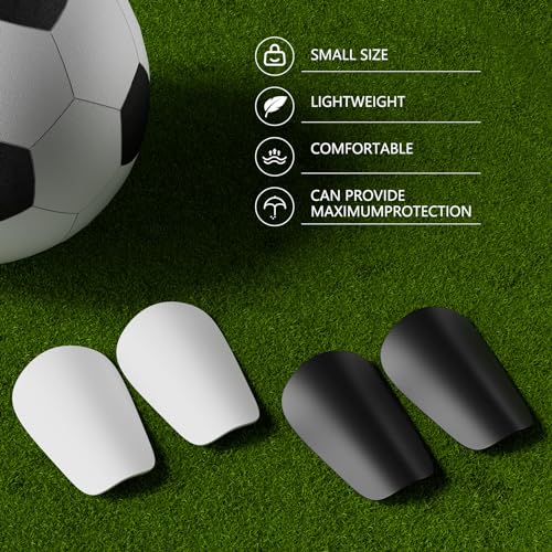 CLOPAE Mini espinilleras para fútbol, Mini Football Shin Pads, espinilleras de 8 x 5 cm para niños de fútbol, espinilleras pequeñas para niños y niñas (negro y blanco) - imagen 4