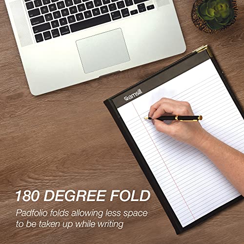 samsill classic collection business portfolio - executive padfolio for resume amp document organizer - 85 by 11-inch legal pad faux leather with brass corners black