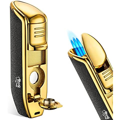 Mrs. Brog Triple Flame Cigar Lighter with Punch Cover
