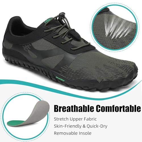Image of SAGUARO Womens Mens Barefoot Shoes Minimalist Trail Runner Wide Toe Box Zero Drop Outdoor Cross Training Shoe