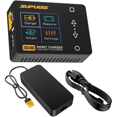 SUPULSE LiPo Charger Lipo Battery Balance Charger S6 with ADP200 Charger Power Adapter Cover