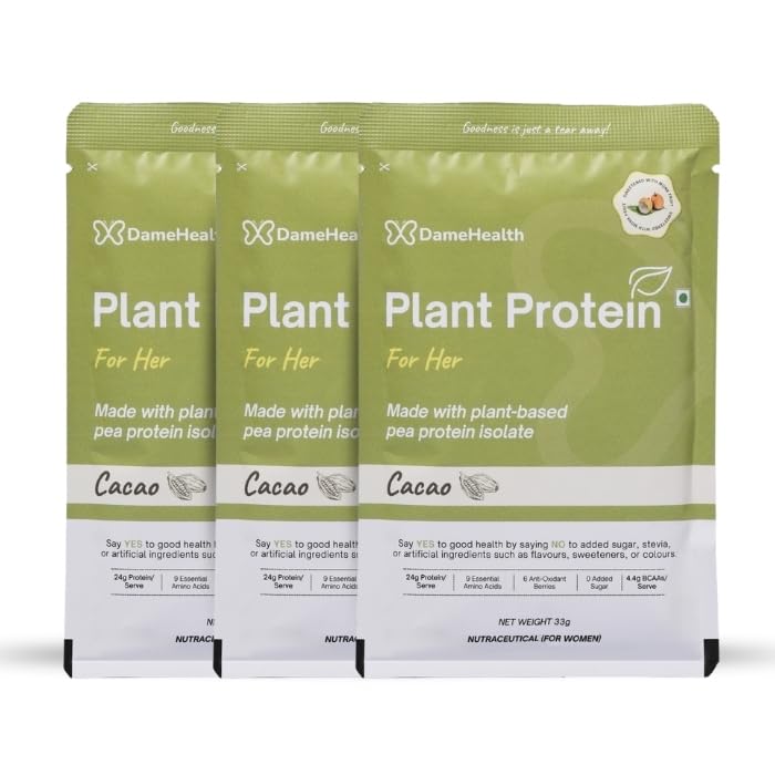 Image of Plant Protein for Women - Cacao (3 Sachets, 90g) Pea Isolate | Pregnancy Safe | Vegan | Sugar free | Natural Ingredient | Antioxidant for Women's Health | Suitable for All Age Women