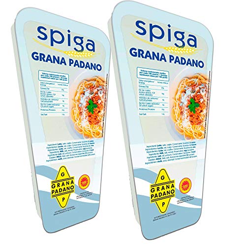 Queso Grana Padano Denominación de Origen Protegida - Queso con 11 Meses de Curación - Lote 2 Unidades de 180 gramos - Un gran queso