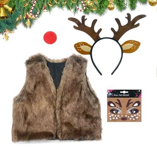 Gilet de déguisement de renne avec bandeau de fête : cadeau pour petite amie