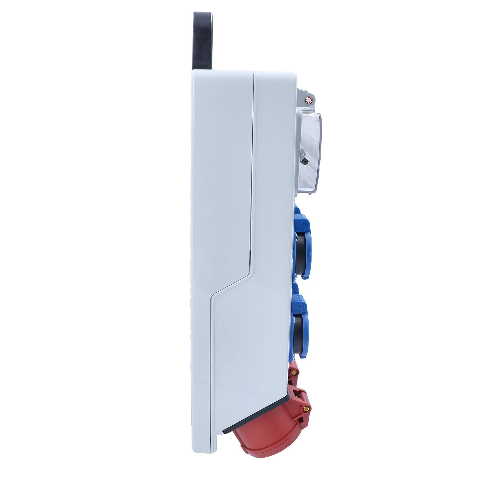 as - Schwabe Rozdzielacz ścienny FIXO 13D MAX DAT+ Rozdzielacz prądu budowlanego 400V/16A IP44 z FI 40A 30mA, 4x CEE 16A, 6x Schuko, 2x RJ45 CAT6