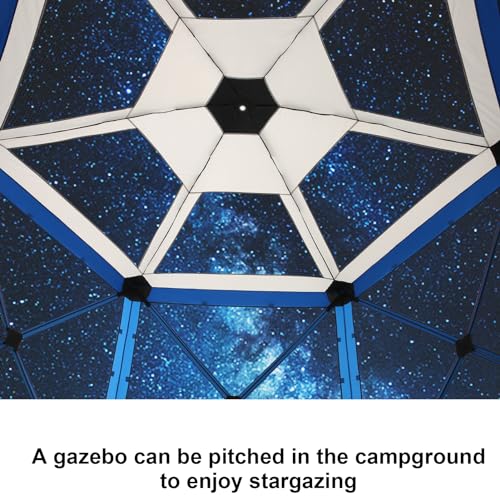 Image of COBIZI 12x12 FT Pop Up Canopy Stargazing Tent, Gazebos On Clearance with Removable Roof,Instant Screened in Gazebo, Screen Tents Portable carpas para Patio for Outdoor Camping,Backyard, Garden, Blue