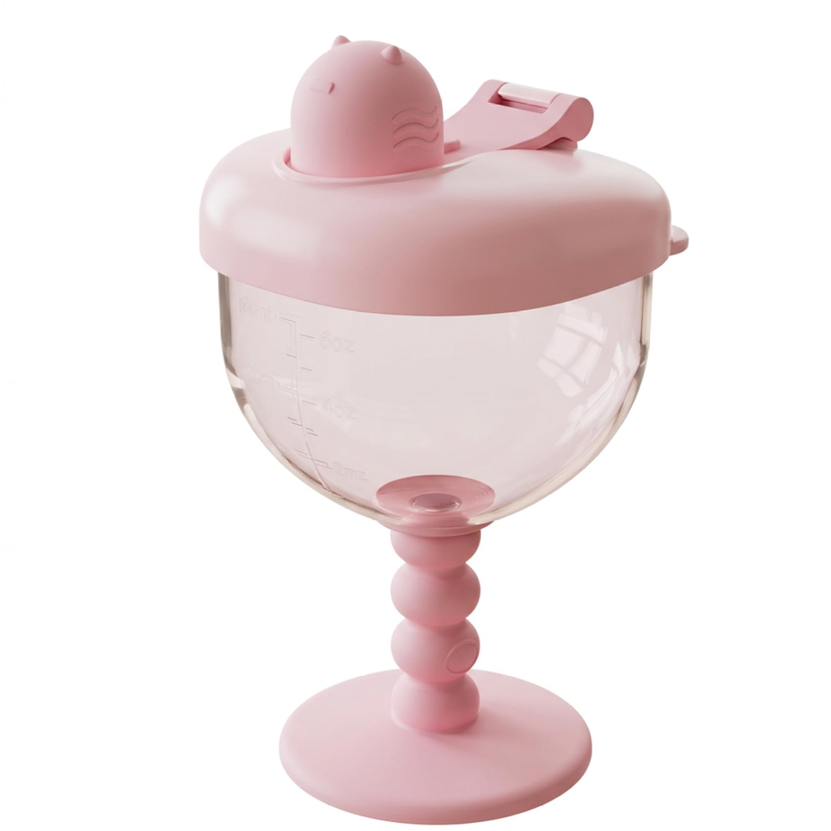 Sippy Cups, Baby Wine Sippy Cup with Lid, 6oz Leakproof Toddler Cup with Measurements, Food-Grade PP Spill-Proof Tumbler for Milk & Juice, Wine Glass Cups for Kids