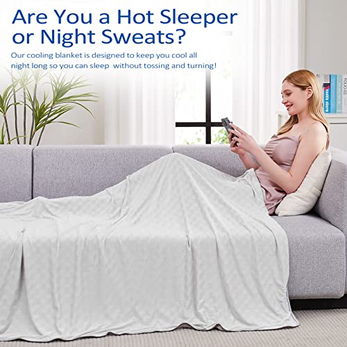 Topcee Cooling Blanket, Summer Cooling Blankets for Hot Sleepers, Arc-Chill Q-Max>0.5 Cool Fiber, Oeko-TEX 100% Certified, Soft, Breathable, Double-Side Bed Throw,Keep Cool for Adults Kids 90"x90" - image 4