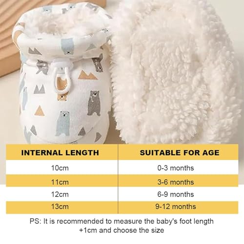 Warm Fur Baby Boots, Winter Snow Drawstring Anti-Slip Soft Sole Warm Booties (New Year blessing, 11cm/4.3in)3