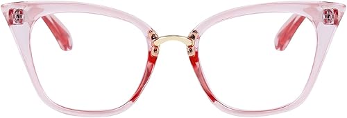 Miniatura 4 de WANWAN Anteojos de lectura de ojo de gato para mujer, marco de moda, para lectores de calidad de gran tamaño (rosa transparente, 2.0 x)