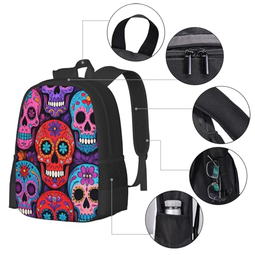 Colorful Skull Laptop Backpack Fits 15 Inch Laptop Hiking Backpack Backpacks For Computer4