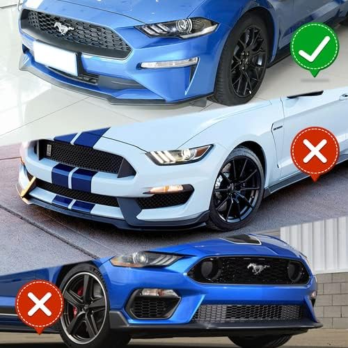 3 Pieces GT-Style Front Bumper Lip Spoiler Splitter Side Body Kit Trim Protection Compatible with 2018-2023 Ford Mustang, 2019 2020 2021 2022 (Painted Carbon Style)