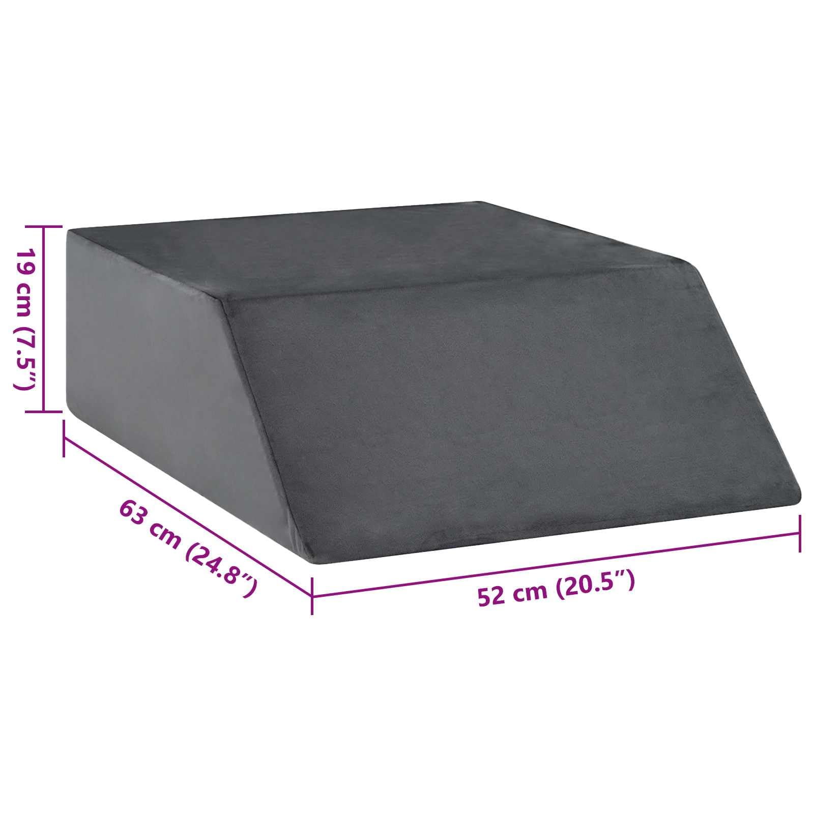Cojín para piernas (63 x 52 x 19 cm, espuma de poliuretano, cojín elevador, patas portátil, para cama, dolor de espalda