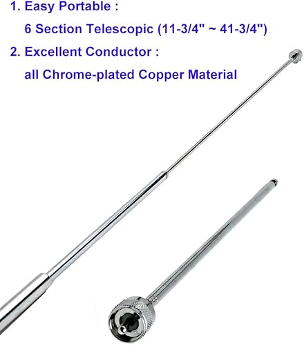 Miniatura 3 de Antena telescópica plegable UHF VHF 54  725 MHz, 6-Sección PL-259 UHF Conector macho Antena de mano Aeria para escáner compatible Transceptor Jamón