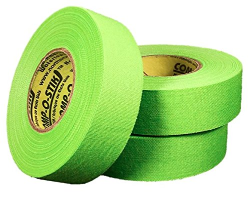 3 Rolls of Comp-O-Stik NEON Green Hockey Lacrosse Bat Cloth Stick Tape Athletic Tape (3 Pack) Made in The U.S.A. 1" X 60'