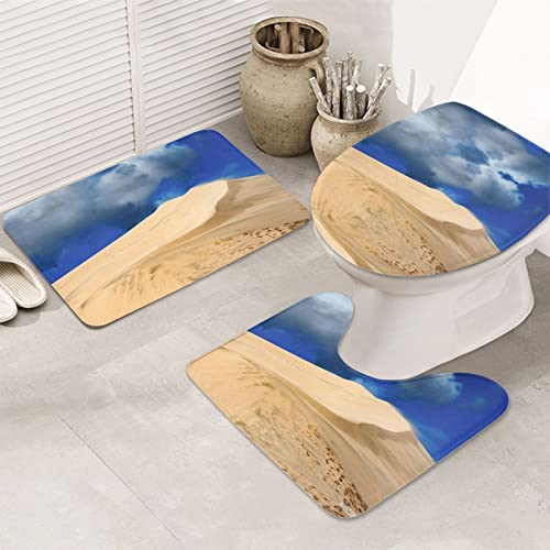 Kelso Dunes Mojave Desert California Print Rug Mats Pads Badvorleger Badezimmerteppich Set 3 Stück + Konturteppich + Toilettendeckelbezug