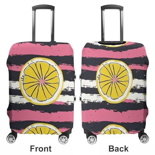 Yellow Lemon Slices Luggage Covers Tsa Approved Suitcase Cover Elastic Washable Luggage Sleeve Carry on Cover Protector Anti-Scratch Suitcase Protector Fits 19-30 Inch Case(M)3