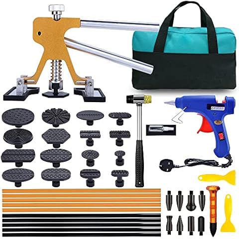 Paintless Dent Puller - Golden Dent Puller Kit, 43pcs Dent Remover Tools with Adjustable Width Dent Repair Tools for Car, DIY Auto Body Dent Repair Cover