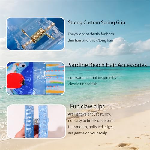 Pinza para cabello con diseño de sardina Fun Claw Clips miniatura 3