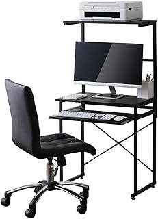 アイリスオーヤマ デスク 机 オフィスデスク PCデスク 幅60×奥行42×高さ127cm パソコンデスク ワークデスク 組立品 TDK-6042 ブラック/ブラック