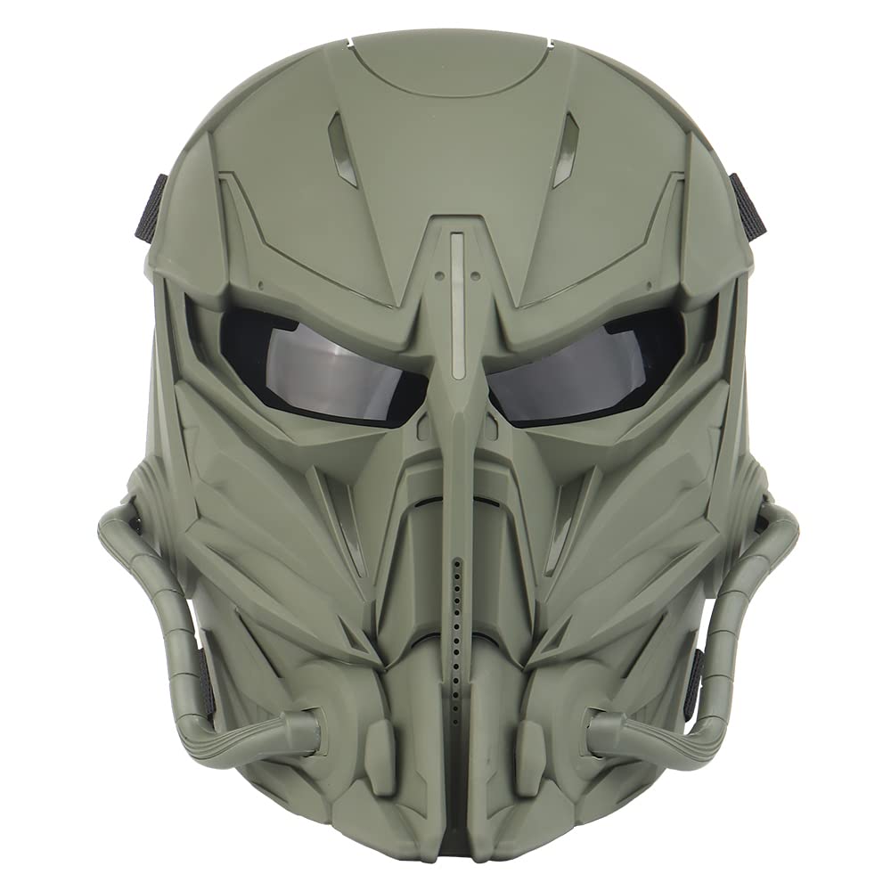Máscara Táctica Pistola Aire Comprimido Grey Lens Full Face Skeleton Paintball Protección Máscara Juegos Guerra Halloween