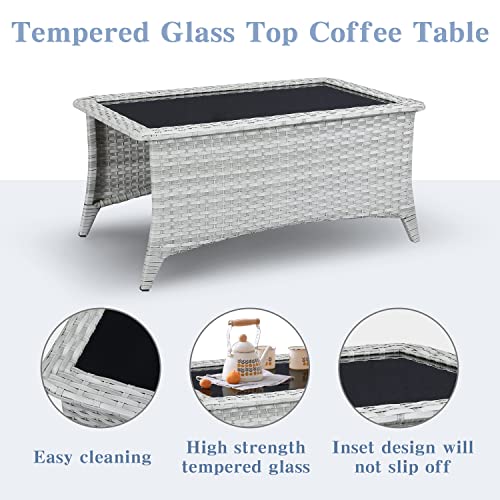 Outdoorwickerfurnitureset6piecespatioconversationsetsoutdoorcouchsofa2patiowickerchairswith1sofacoffeetableandottomansforporchgardendeckbalconypoolside Urban Country Home Decor Outdoor wicker furniture set 6 pieces patio conversation sets outdoor couch sofa 2 patio wicker chairs with 1 sofa coffee table and ottomans for porch garden deck balcony poolside urban country home decor