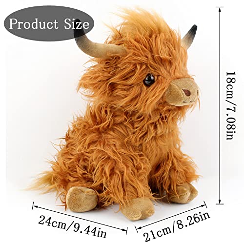 Highland Cow Soft Toy Plush Toy, Hochlandkuh Plüsch Highland Cow Plushie Hochlandkuh Kuscheltiere Realistic Soft Cuddly Farm Toy hochlandrind Kuscheltier Realistische Schottische Hochlandrinder