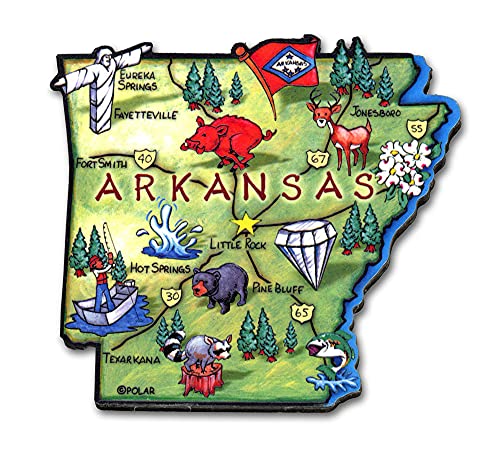 Arkansas Artwood State Magnet Collectible Souvenirs and Gifts by Classic Magnets